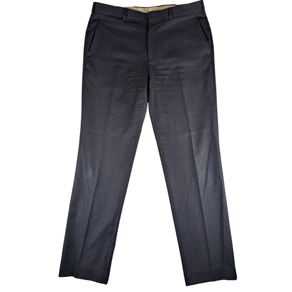 Brooks Brothers Italian Fabric Wool Dress Pants Mens 36x32 Navy Blue Check EUC - Picture 1 of 15